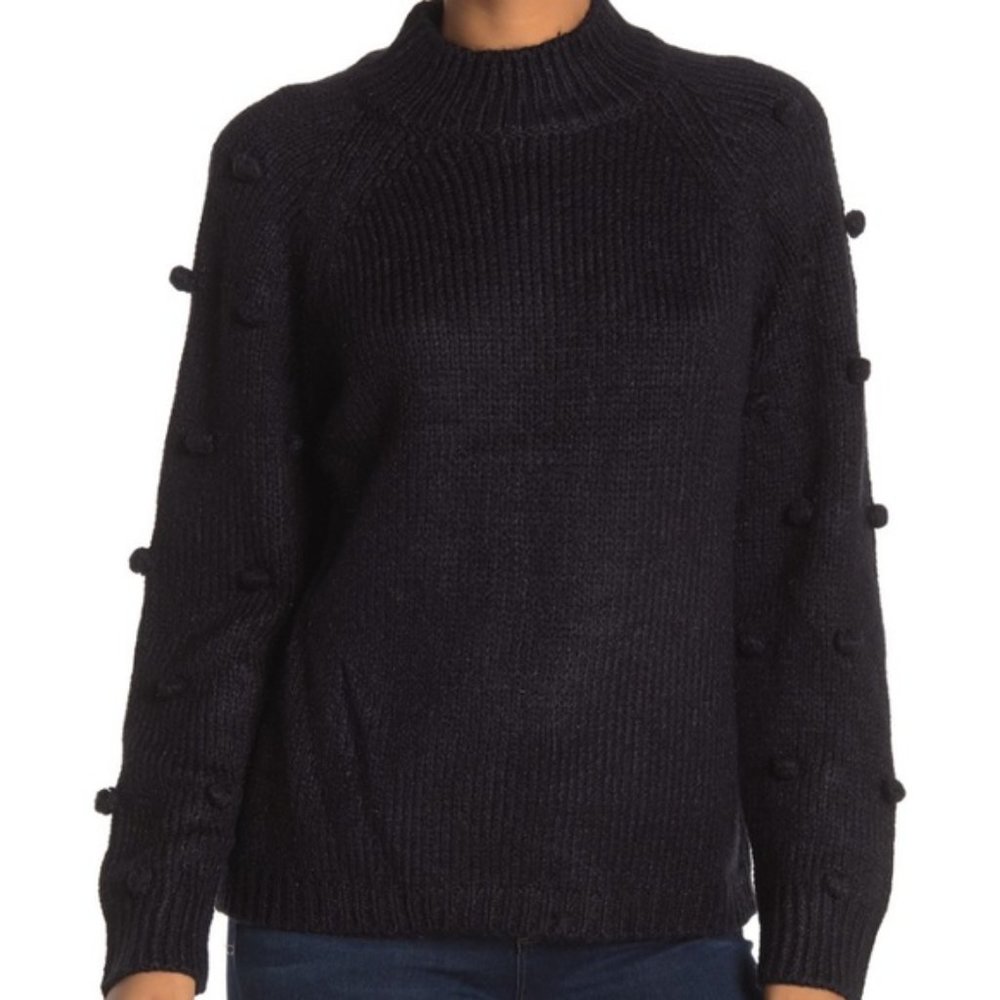 CeCe Black Pom Pom Sweater